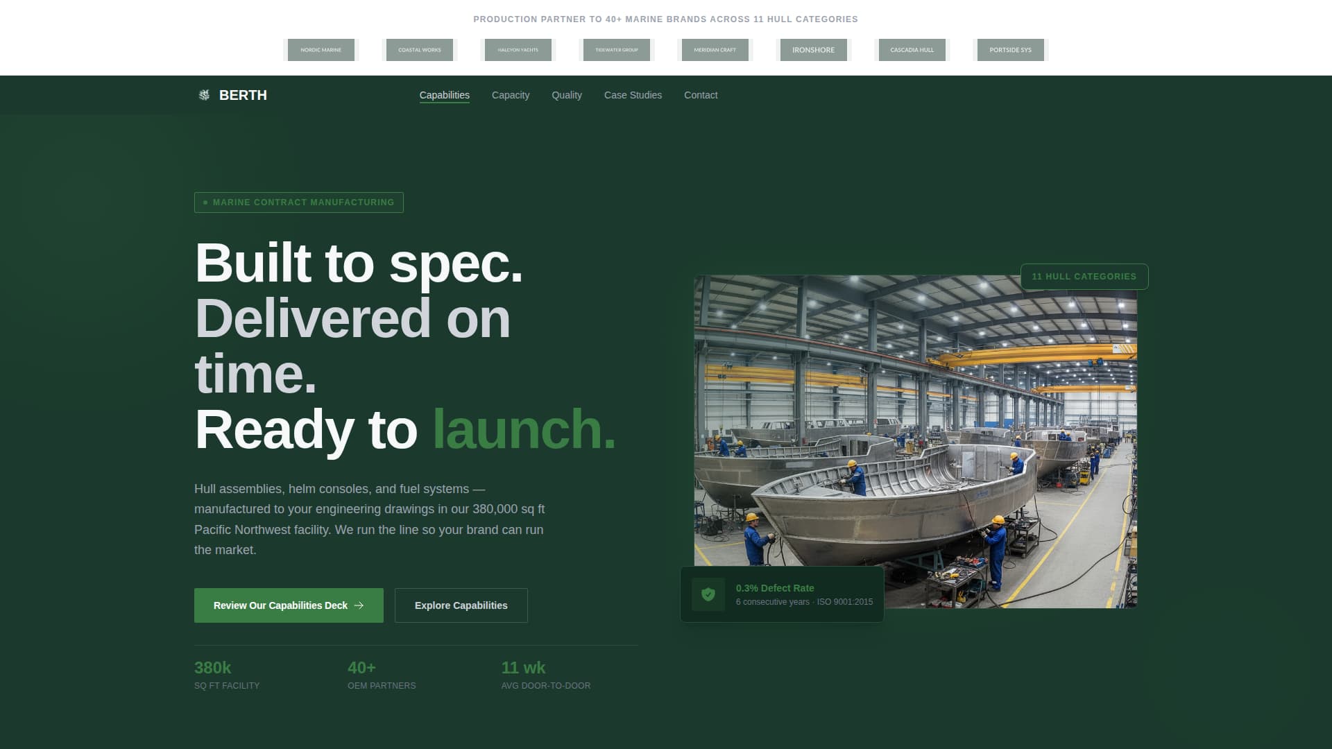 Marine Manufacturing Booking Website Template