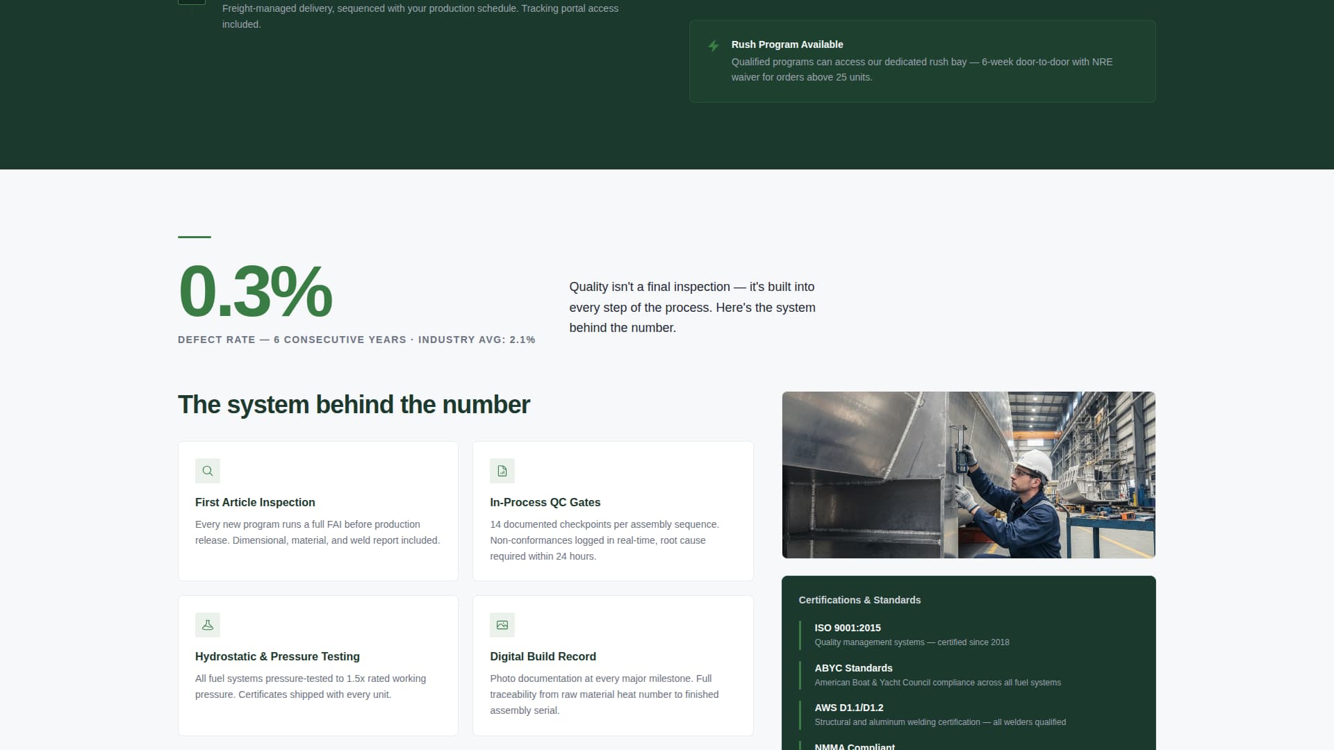 Marine Manufacturing Booking Website Template