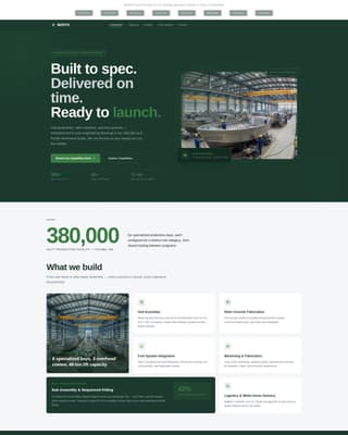 Marine Manufacturing Booking Website Template