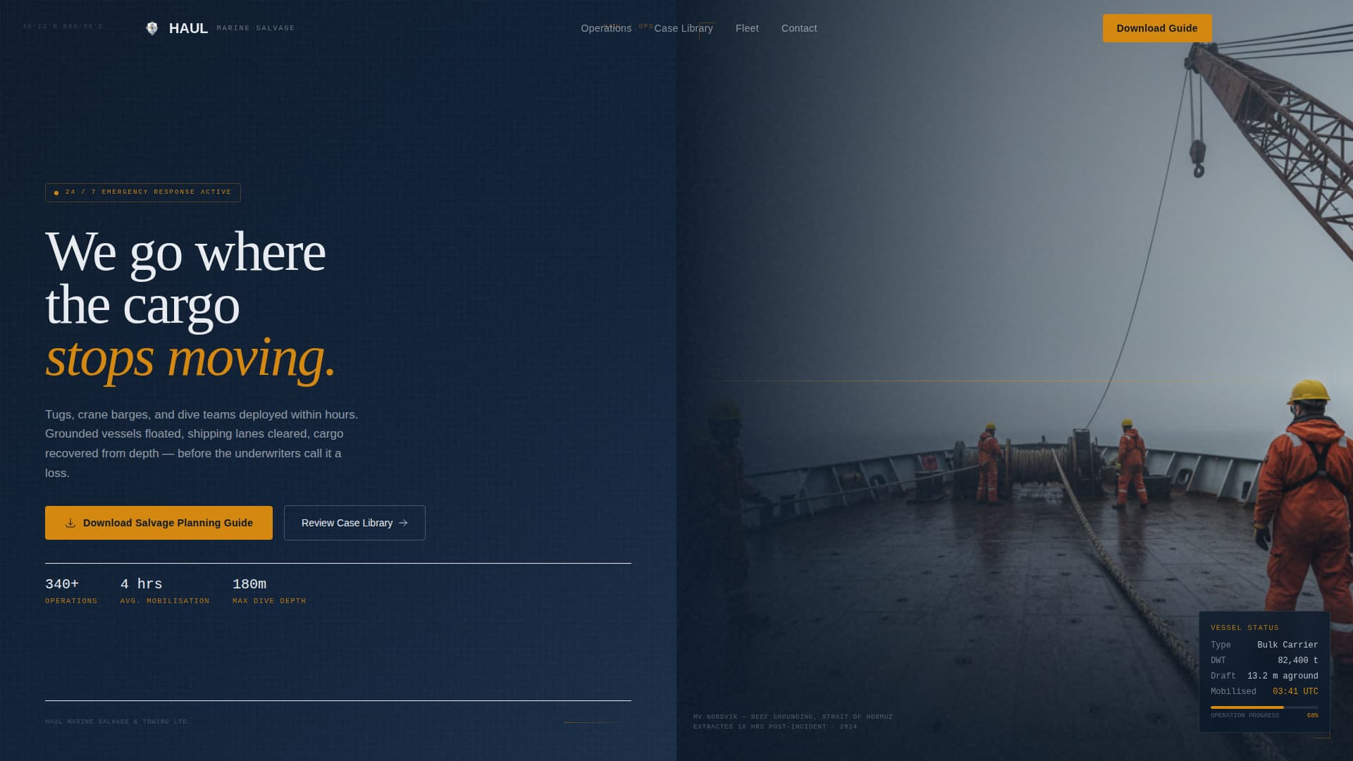 Marine Salvage & Towing Services Website Template