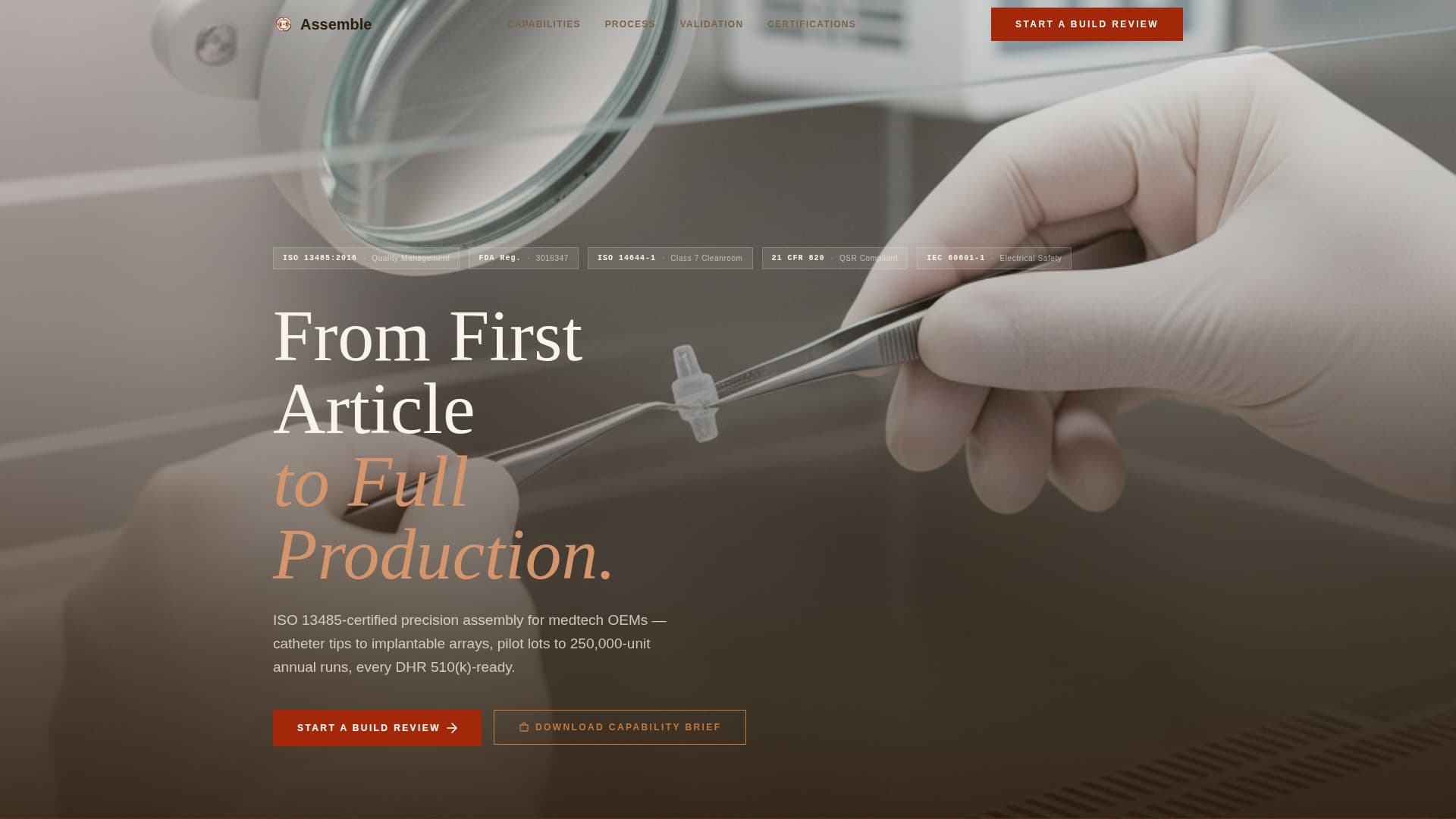 Medical Device Manufacturing Specialist Reviews Website Template