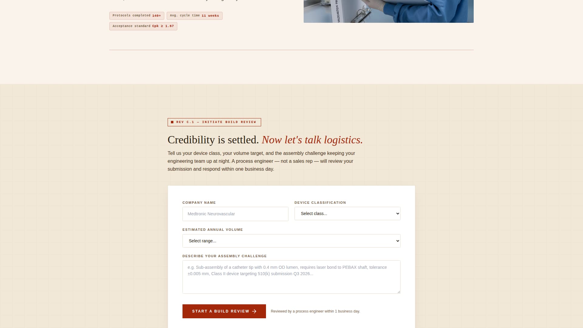 Medical Device Manufacturing Specialist Reviews Website Template