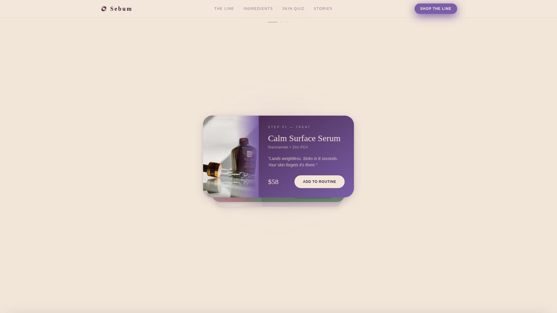 Sebum — Clinical Skincare Science Landing Page Template
