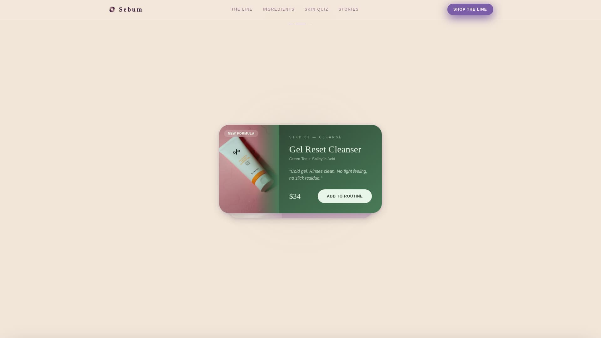 Sebum — Clinical Skincare Science Landing Page Template