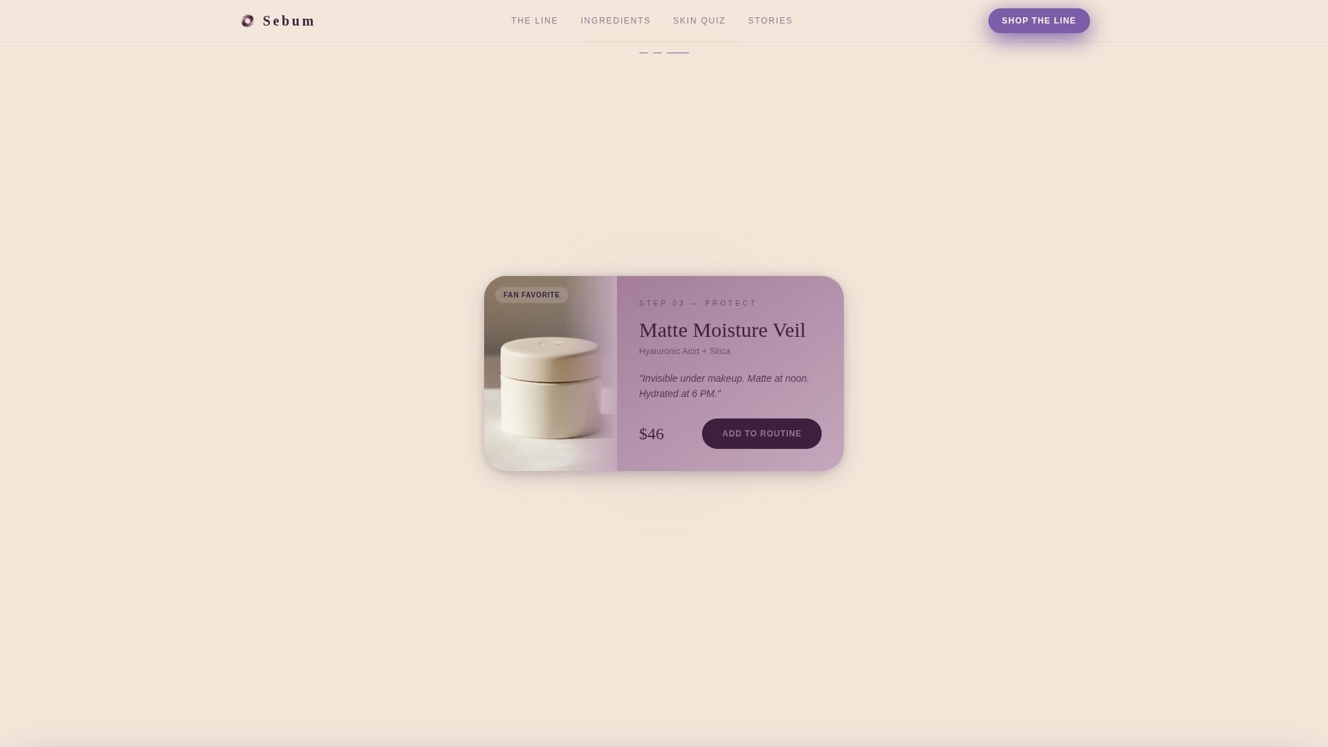 Sebum — Clinical Skincare Science Landing Page Template