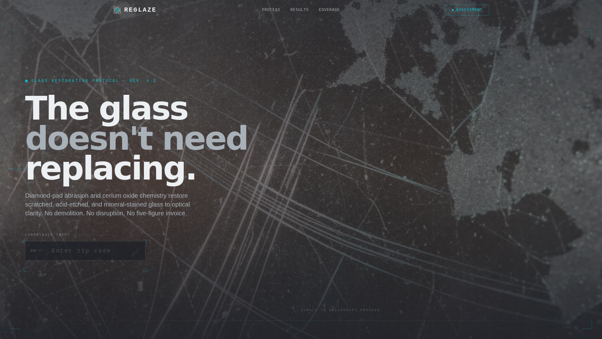 Reglaze - Precision Glassrestoration Landing Page Template