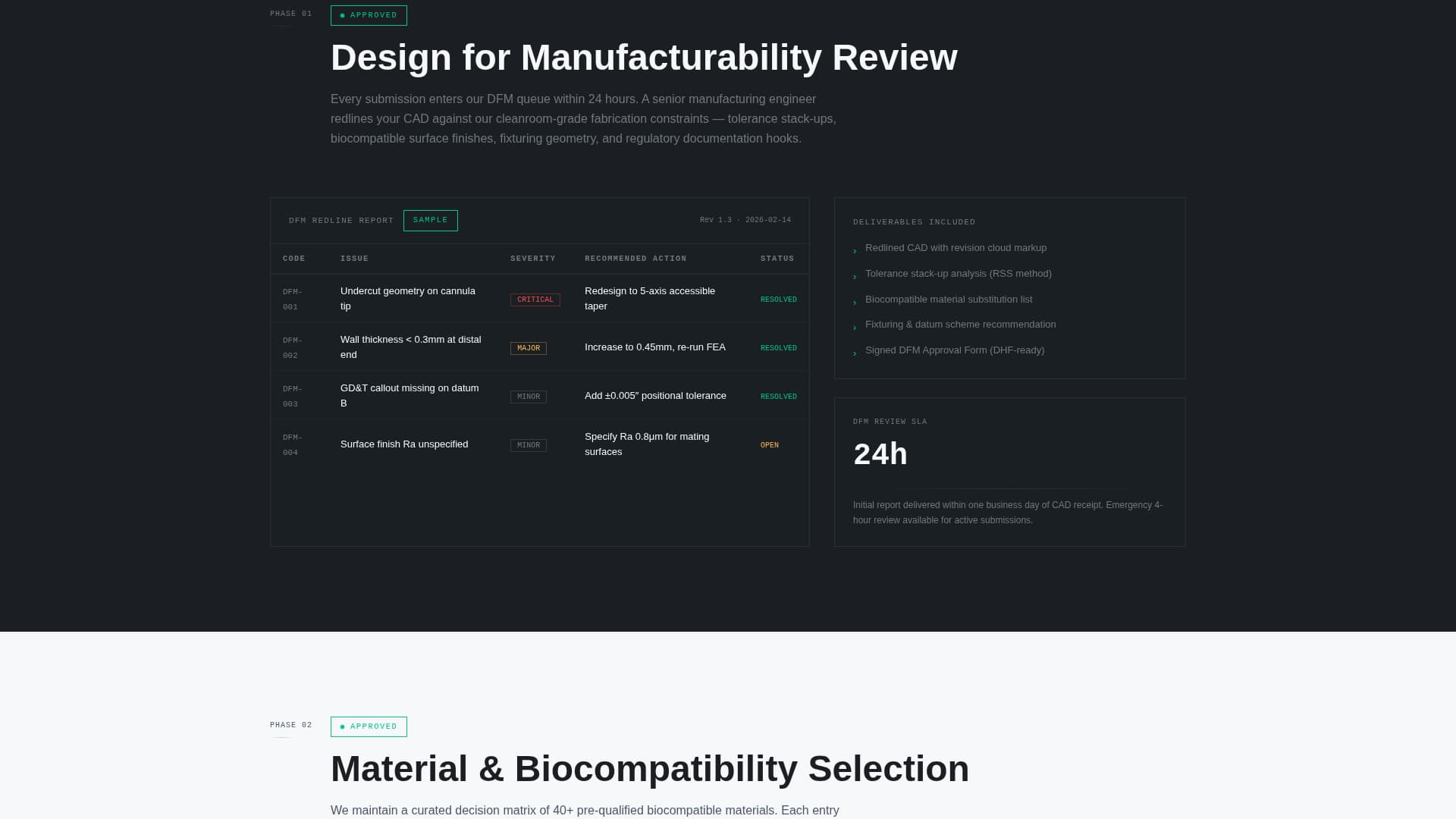 Medical Device Manufacturing Booking Website Template