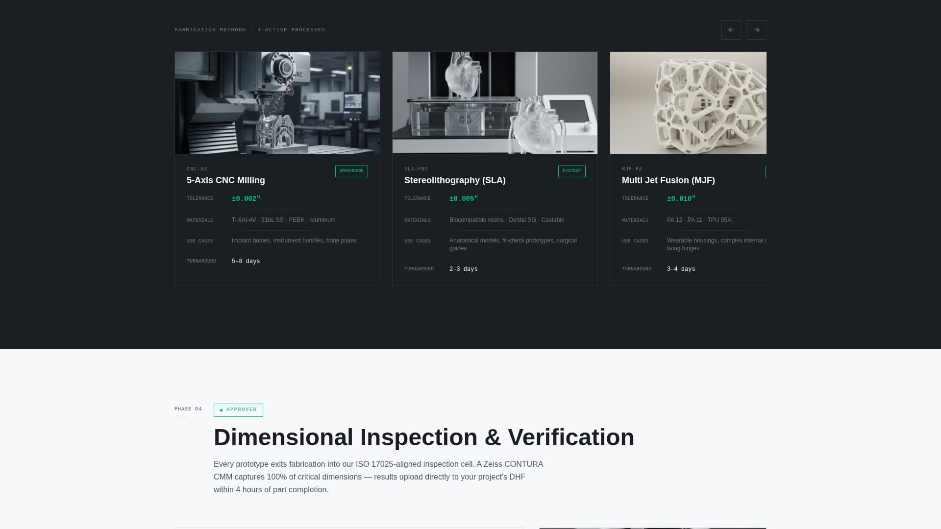 Medical Device Manufacturing Booking Website Template