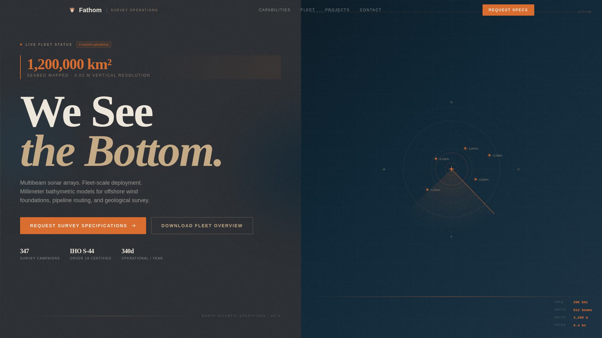 Ocean Floor Mapping & Hydrographic Survey Website Template