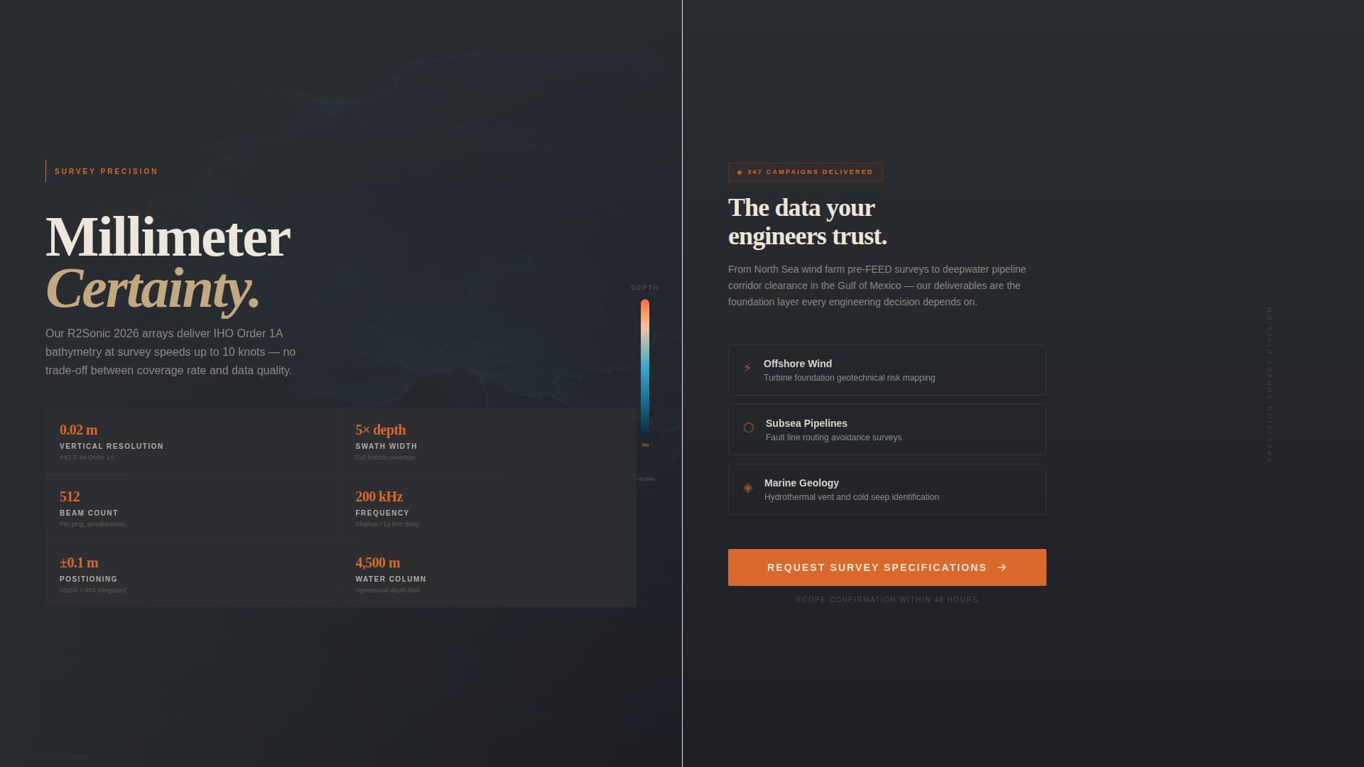 Ocean Floor Mapping & Hydrographic Survey Website Template