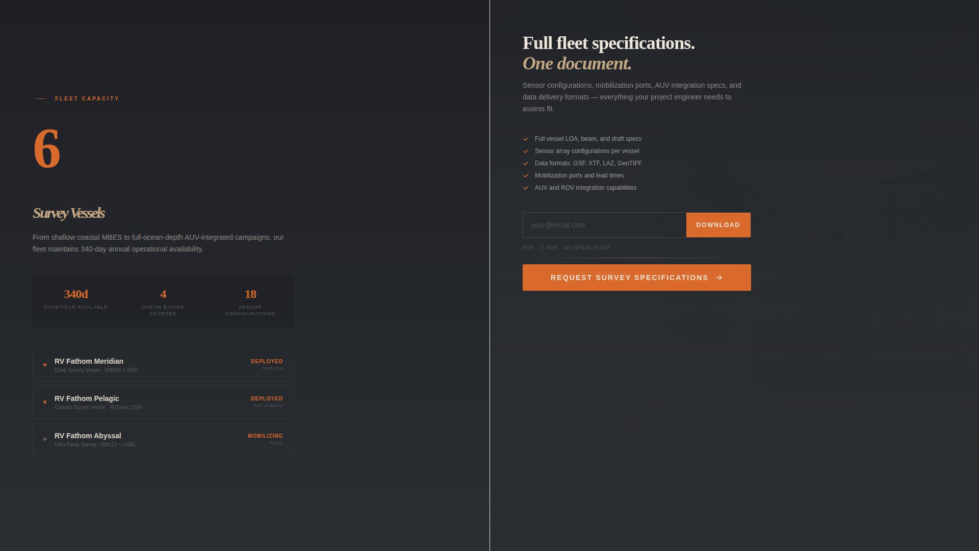 Ocean Floor Mapping & Hydrographic Survey Website Template