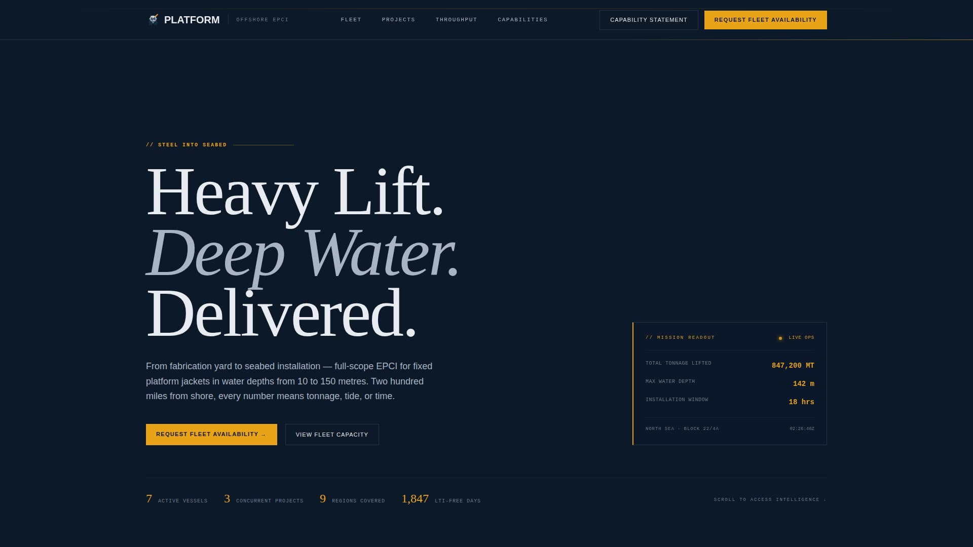 Offshore Platform Construction Company Website Template