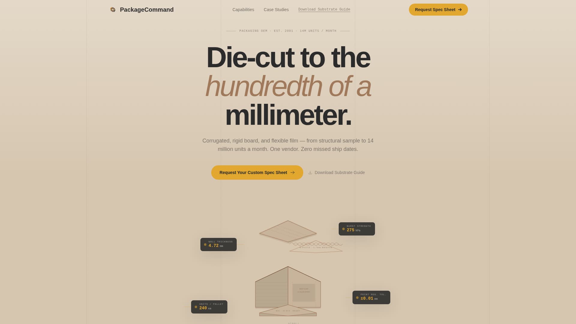 Packaging Manufacturing Specialist Pricing Website Template