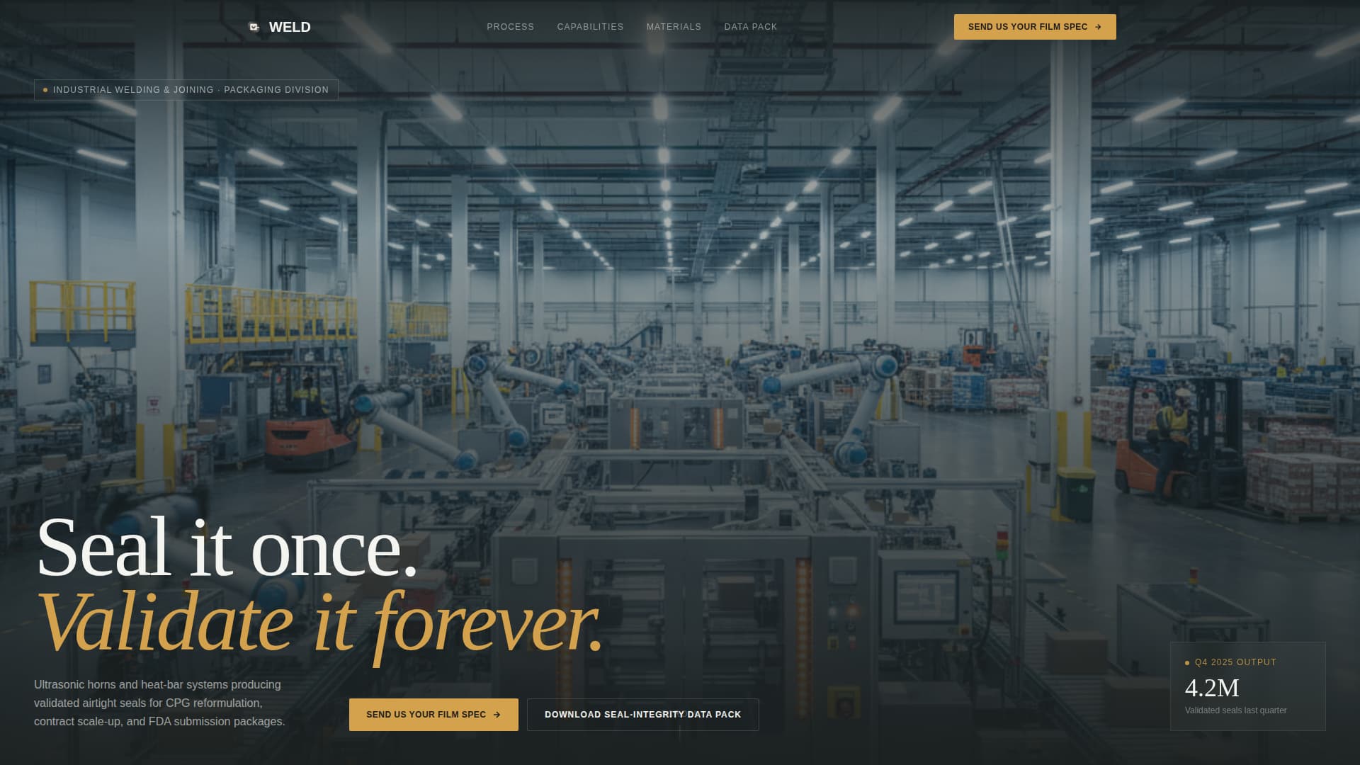 Packaging Manufacturing Specialist Professional Website Template