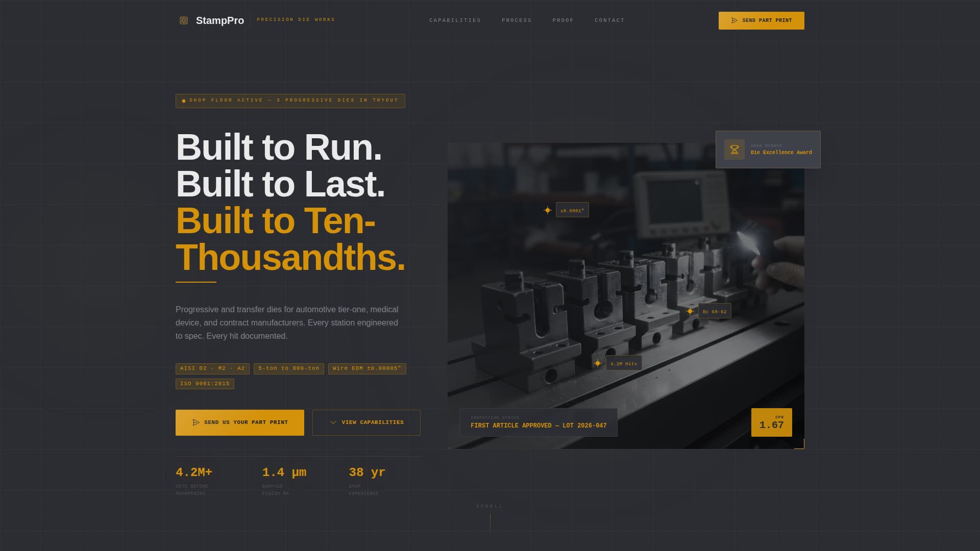 Tool & Die Making Specialist Professional Website Template