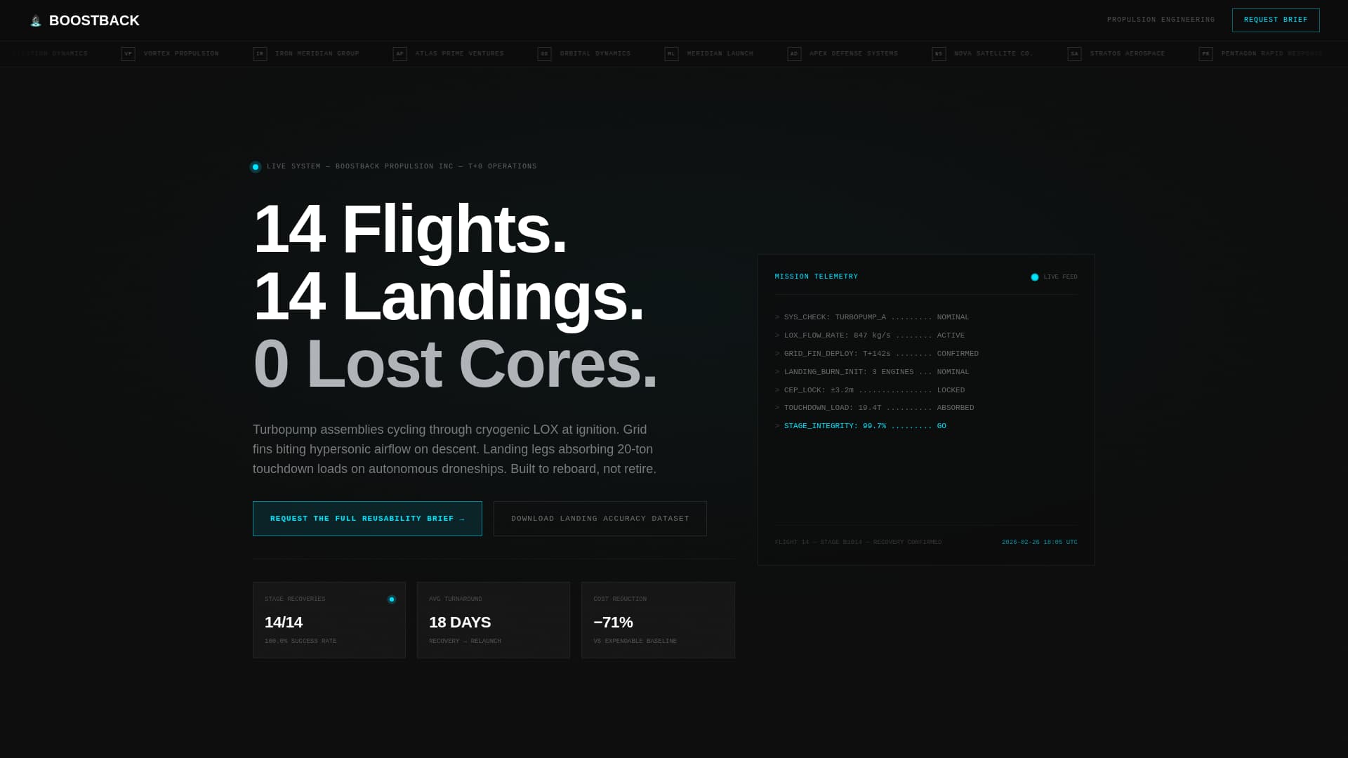 Premium Space & Advanced Aerospace Professional Website Template