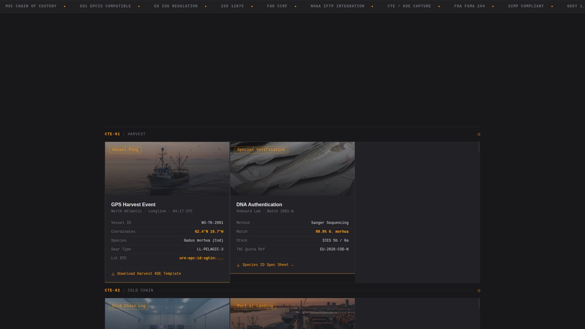 Seafood Traceability Platform Website Template