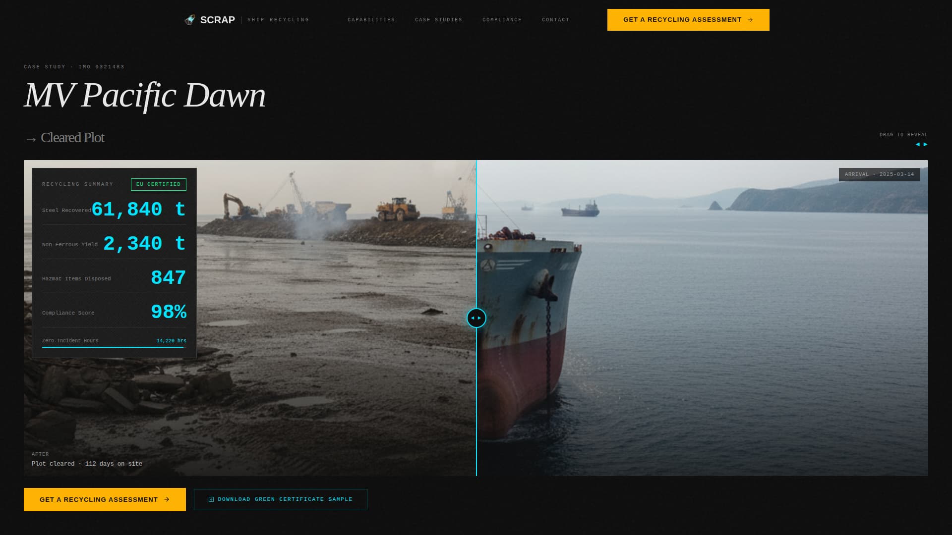 Scrap - Precision Shiprecycling Landing Page Template