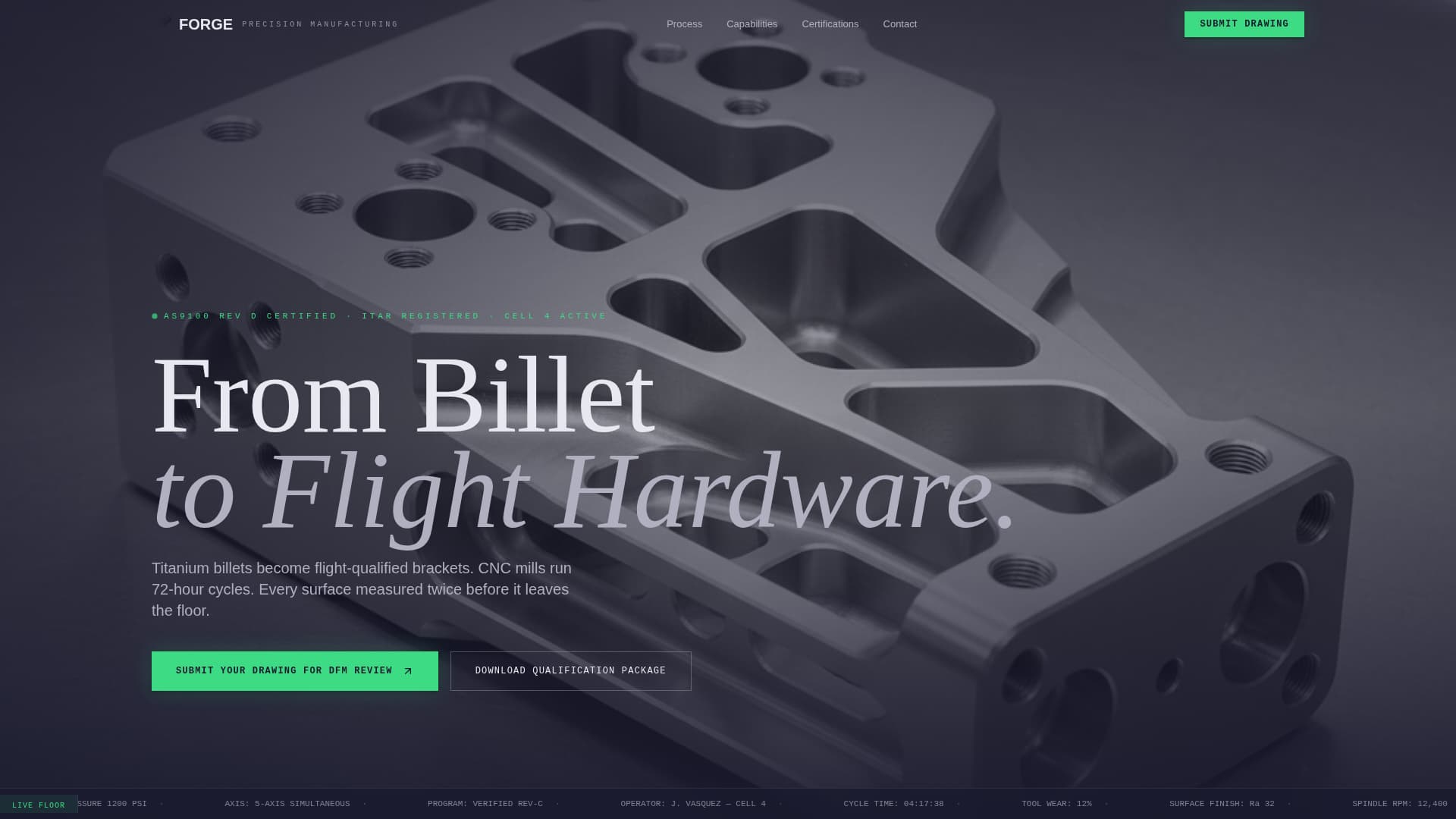 Aerospace & Space Component Manufacturing Website Template
