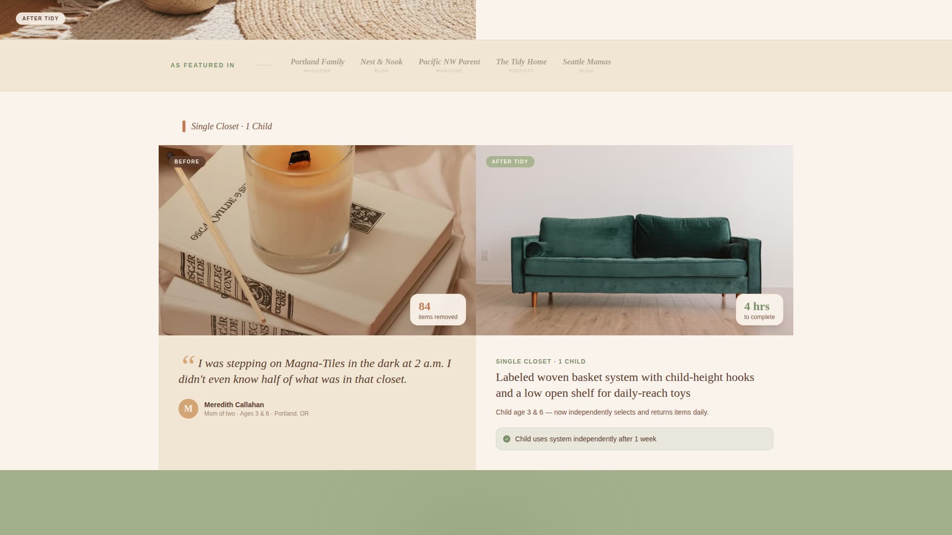 Tidy - Calming Kidsroom Landing Page Template