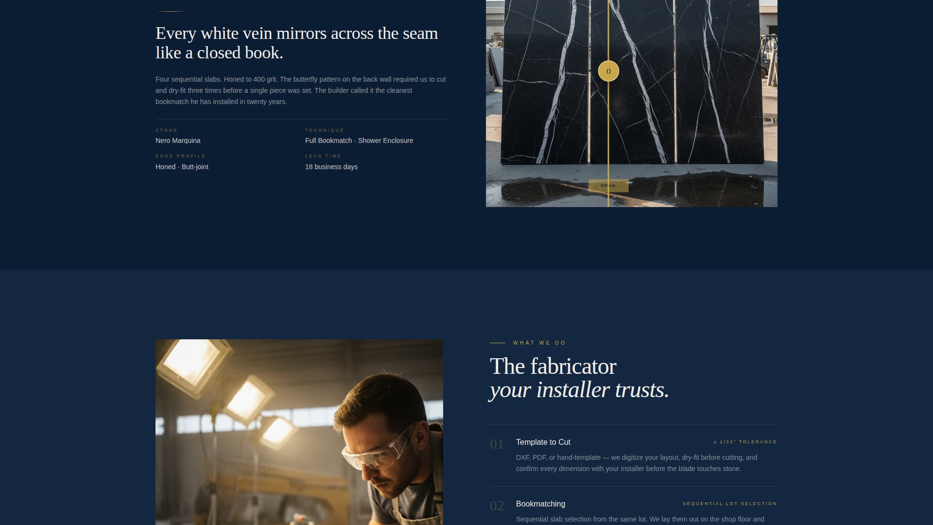 Specialist Marble Products Appointment Booking Website Template