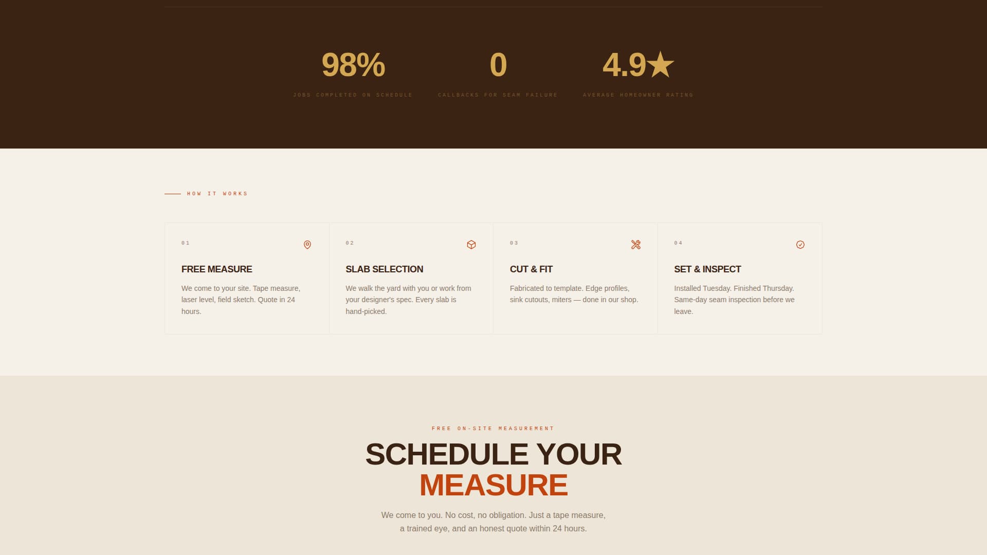 Marble Products Appointment Booking Website Template