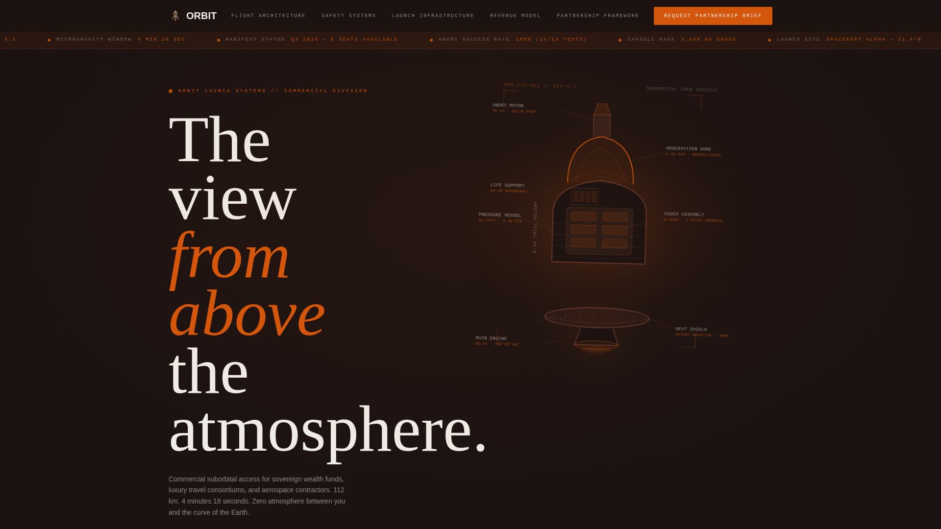 Orbit - Highstakes Spacetourism Landing Page Template