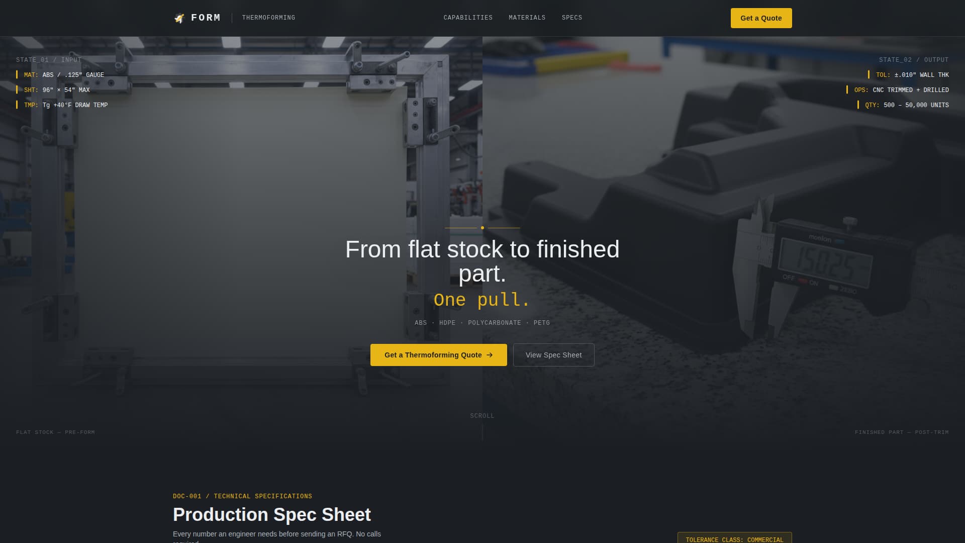 Manufacturing Processes Professional Website Template