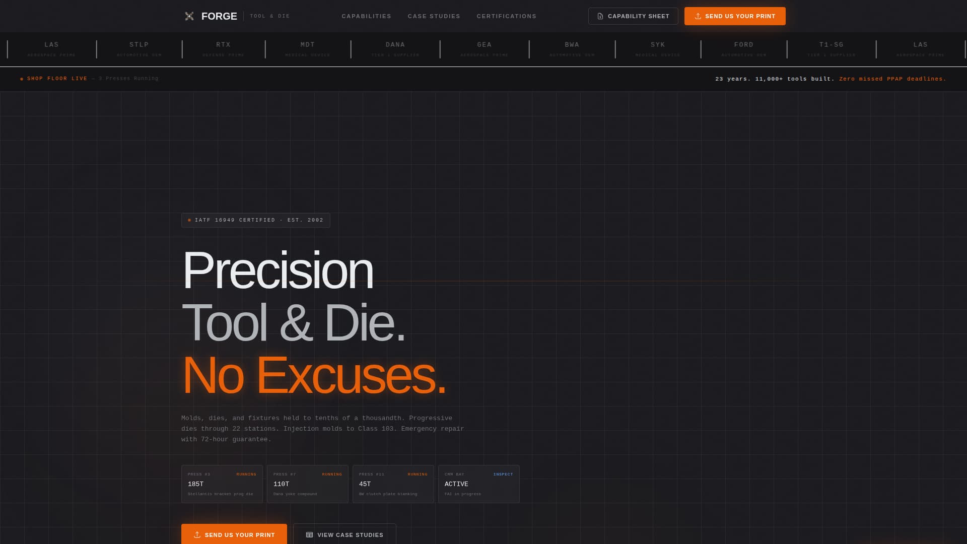 Specialist Tool & Die Making Reviews & Social Proof Website Template