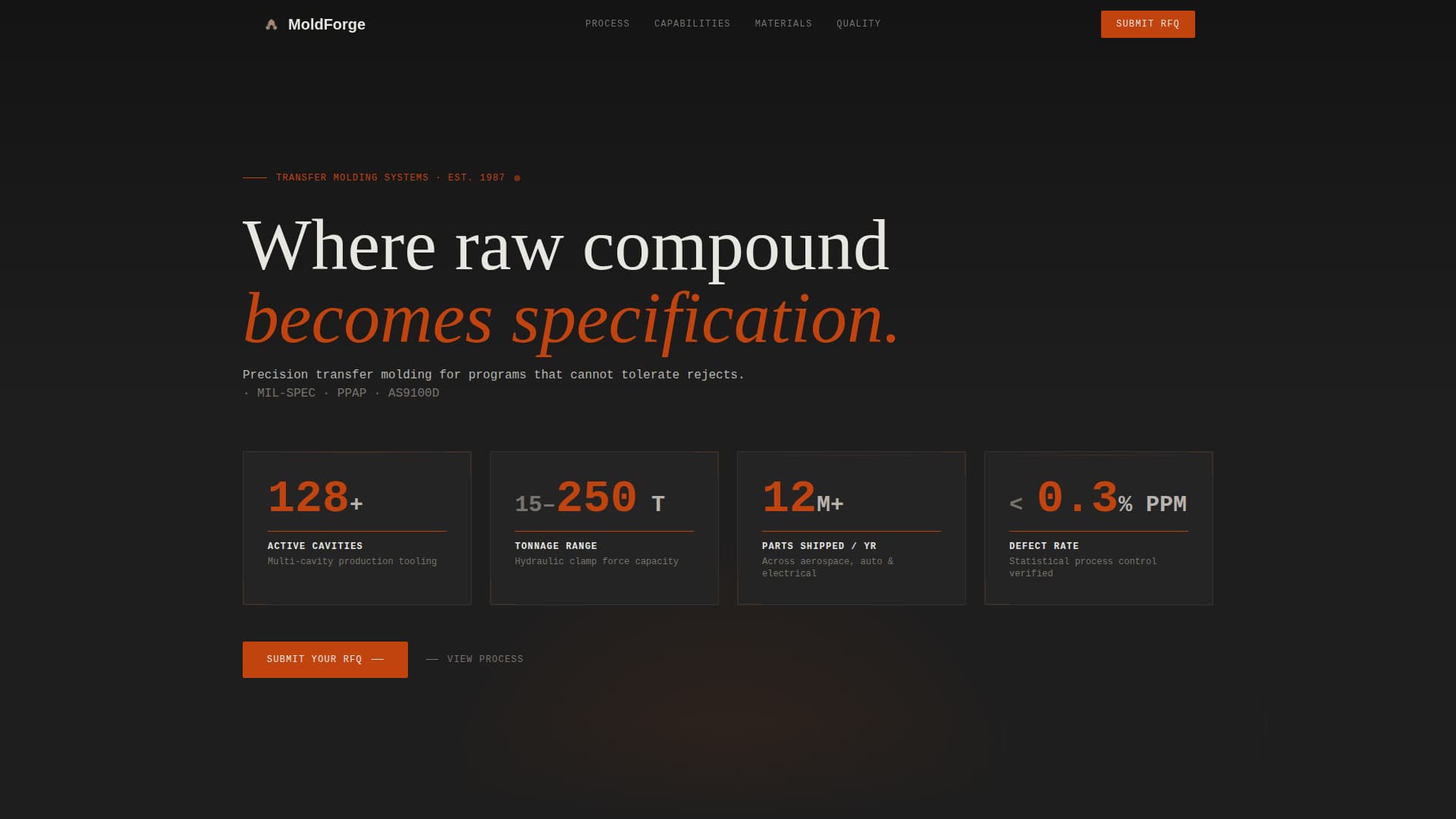 Manufacturing Processes Professional Website Template