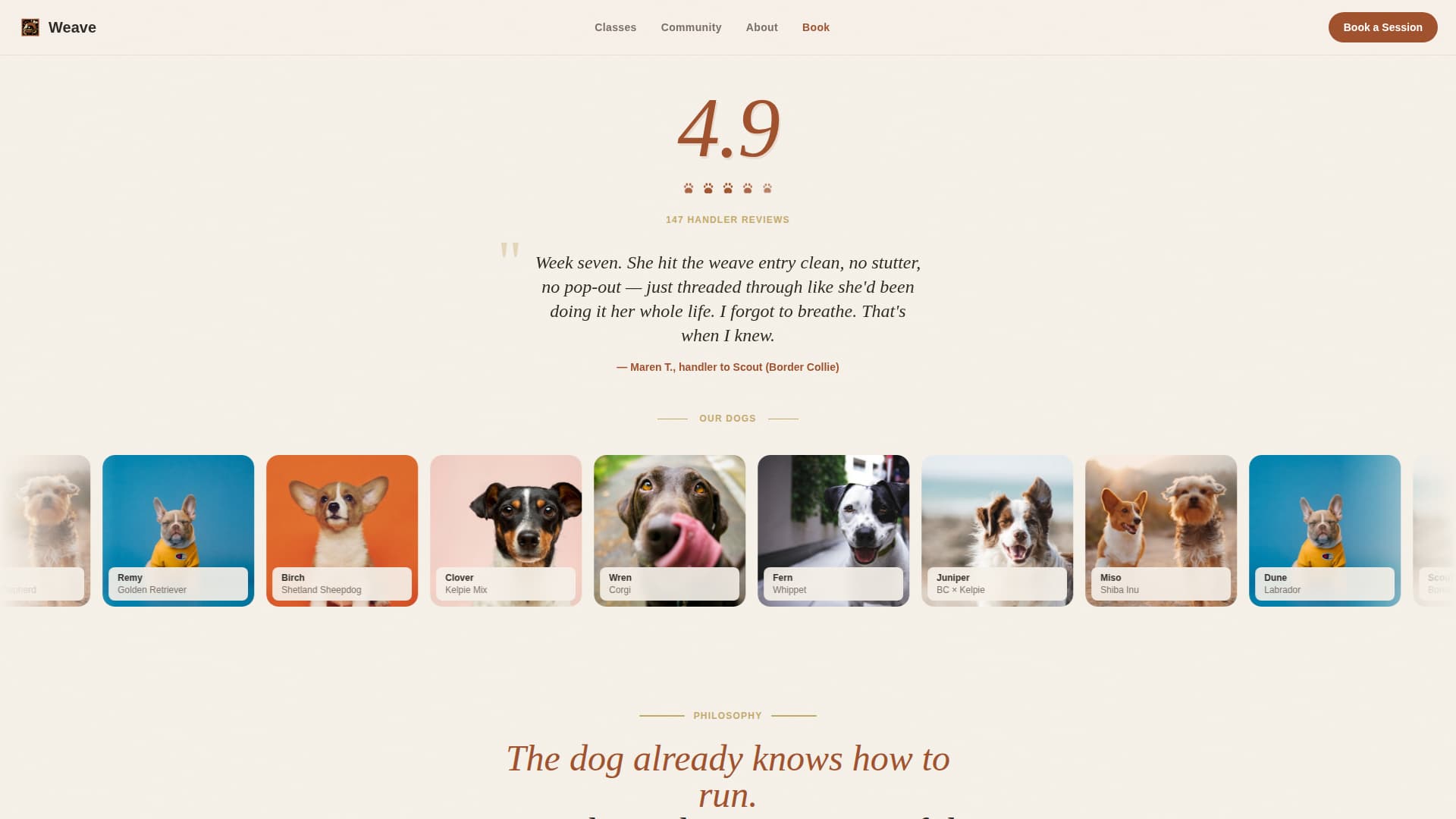 Pet Training & Behavior Appointment Booking Website Template