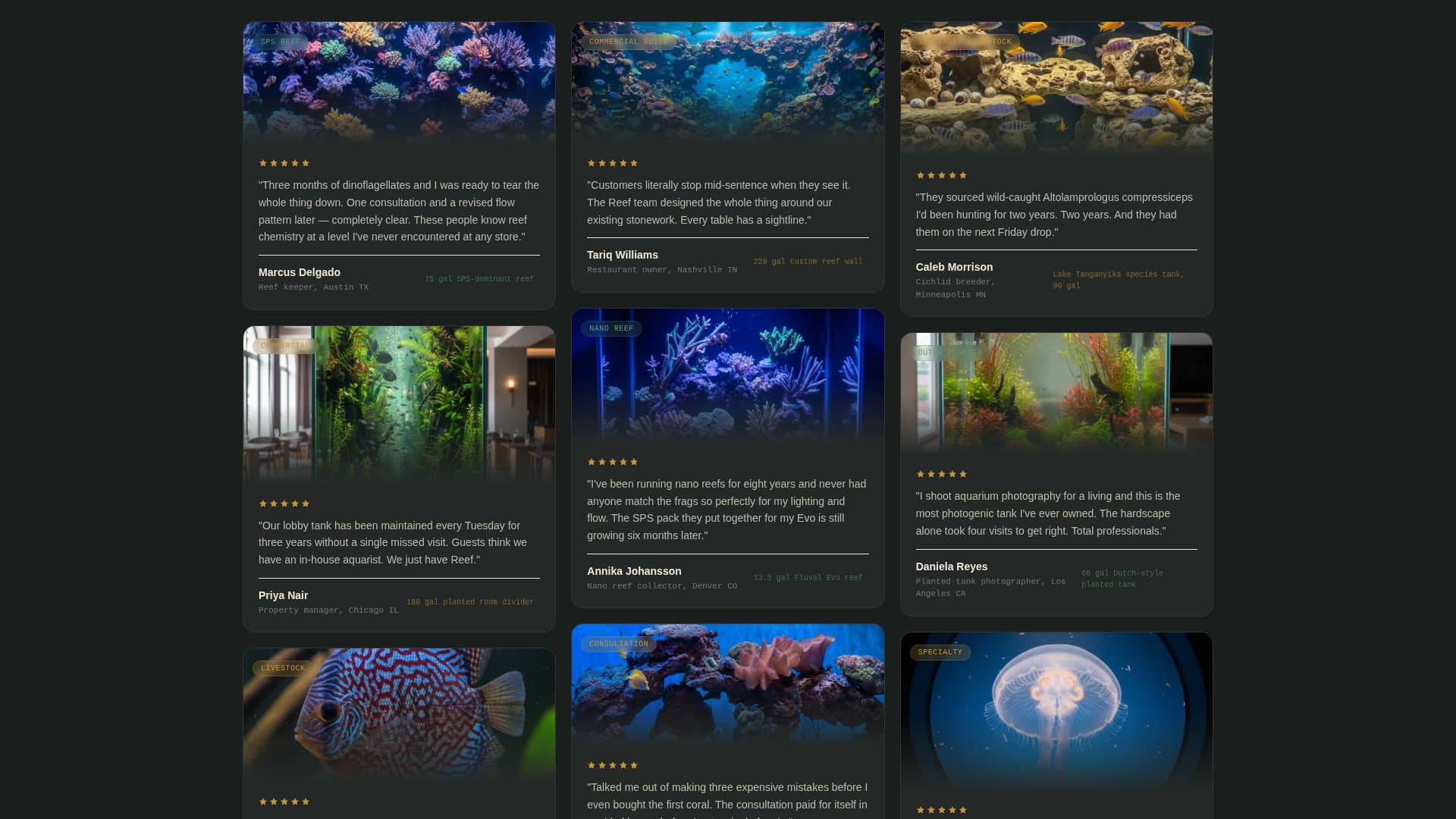 Reef - Captivating Aquarium Landing Page Template
