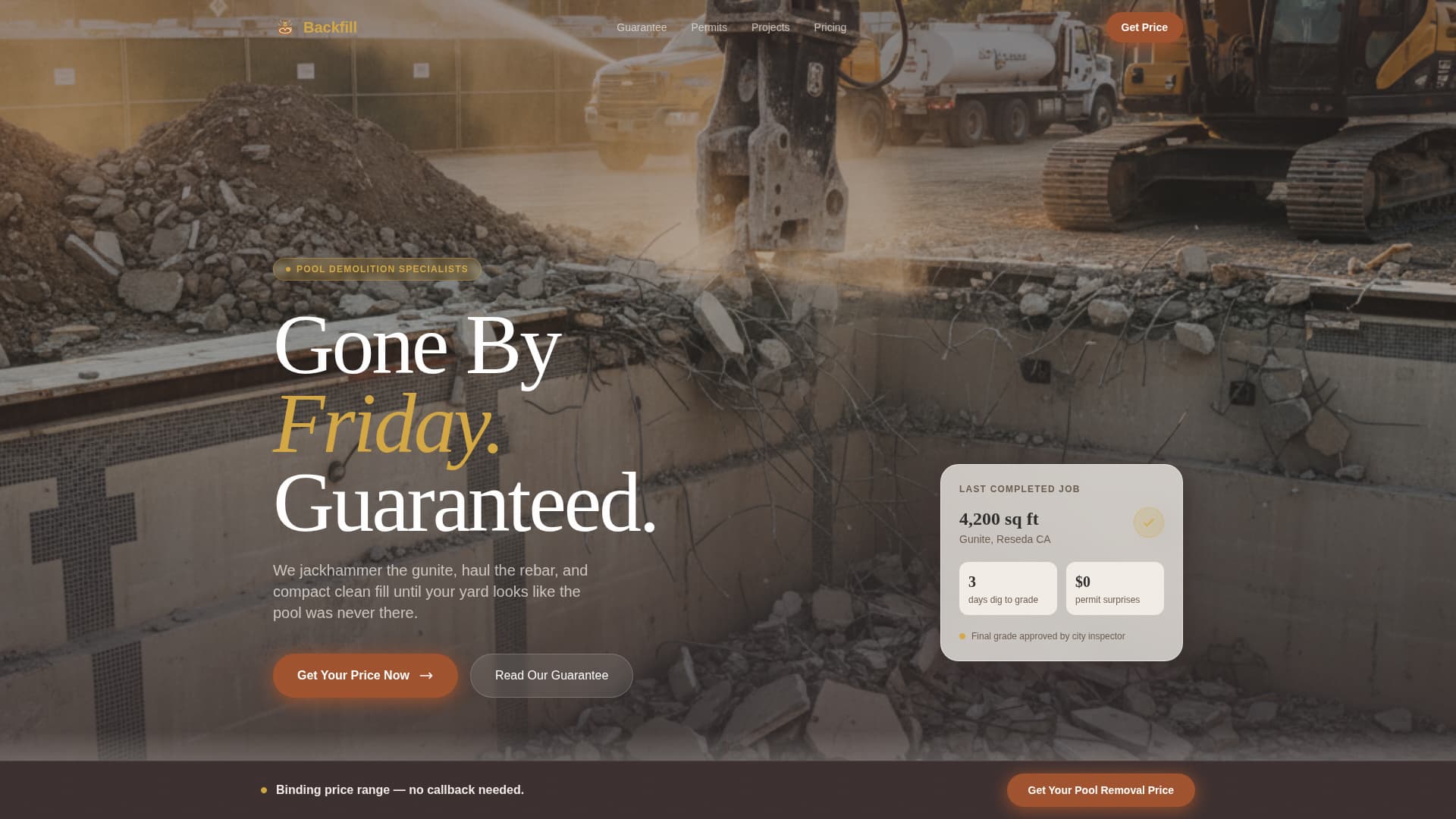 Demolition & Site Work Pricing Website Template