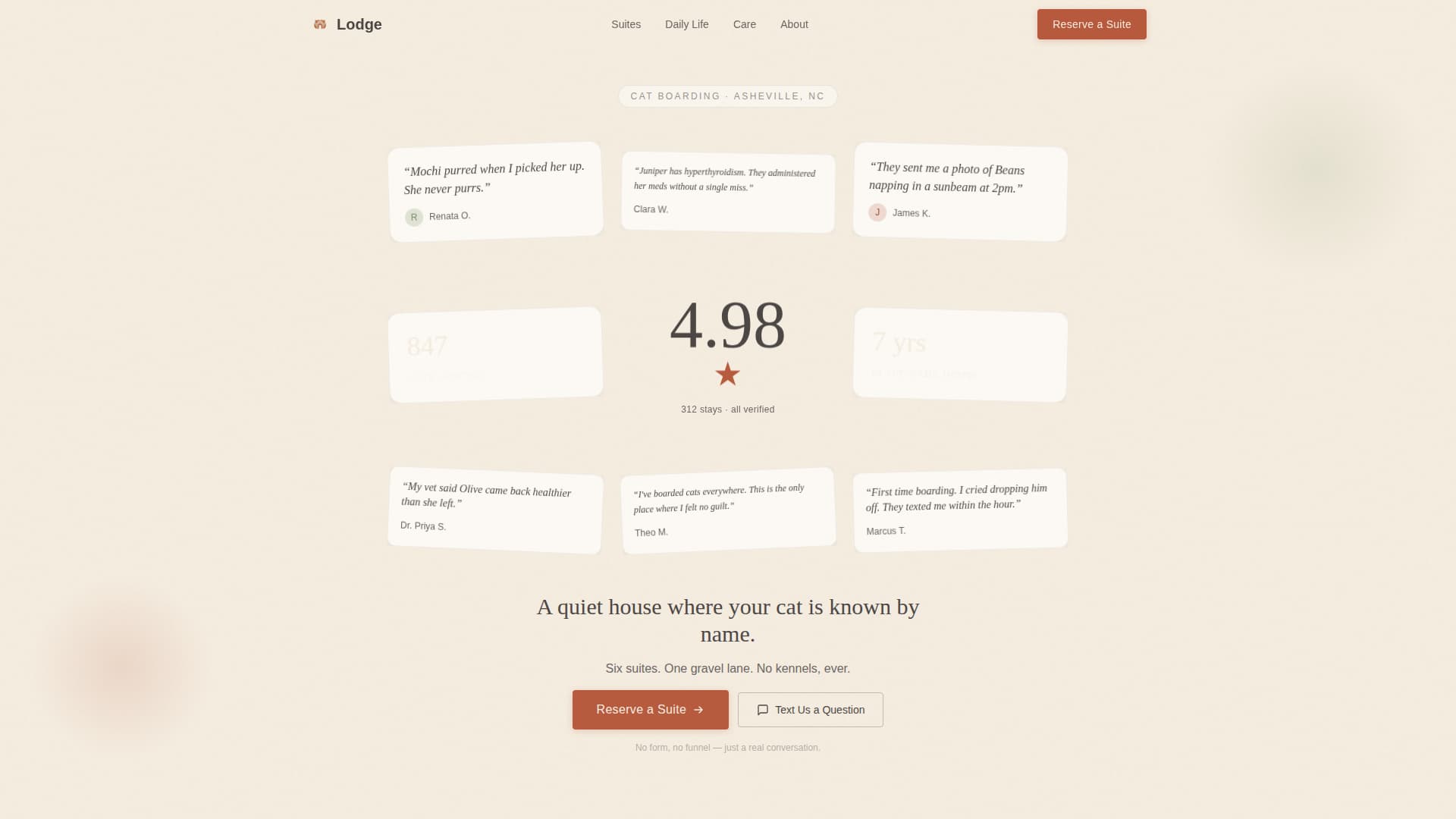 Pet Boarding & Daycare Reviews & Social Proof Website Template