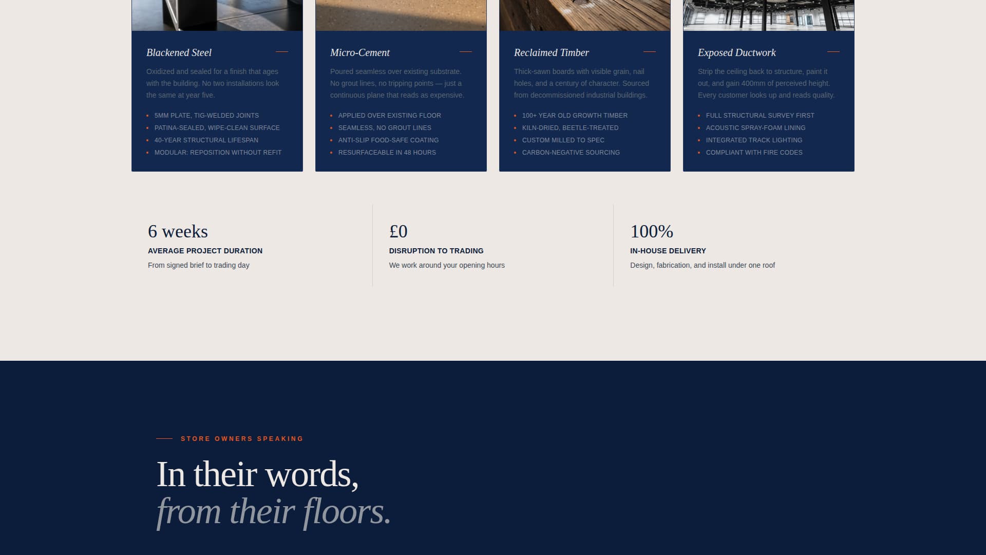 Retail Store Construction Appointment Booking Website Template