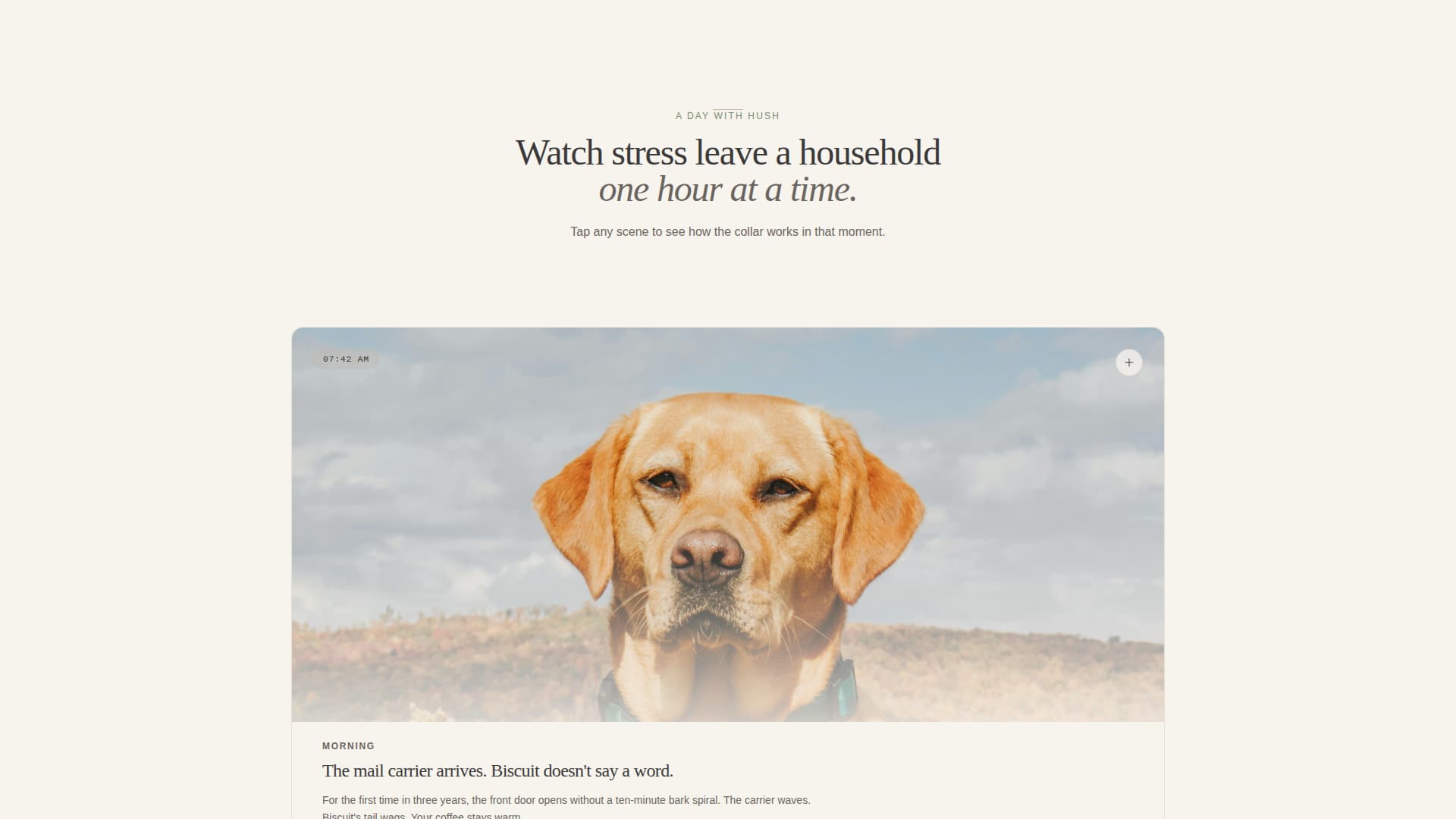 Hush - Peaceful Pettech Landing Page Template
