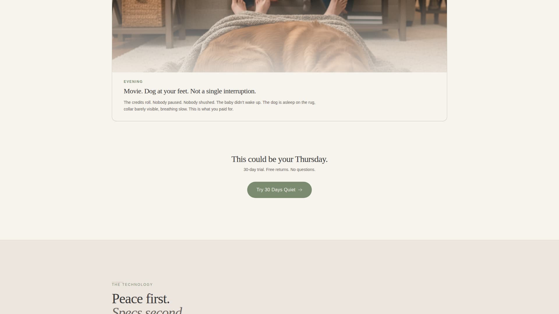 Hush - Peaceful Pettech Landing Page Template