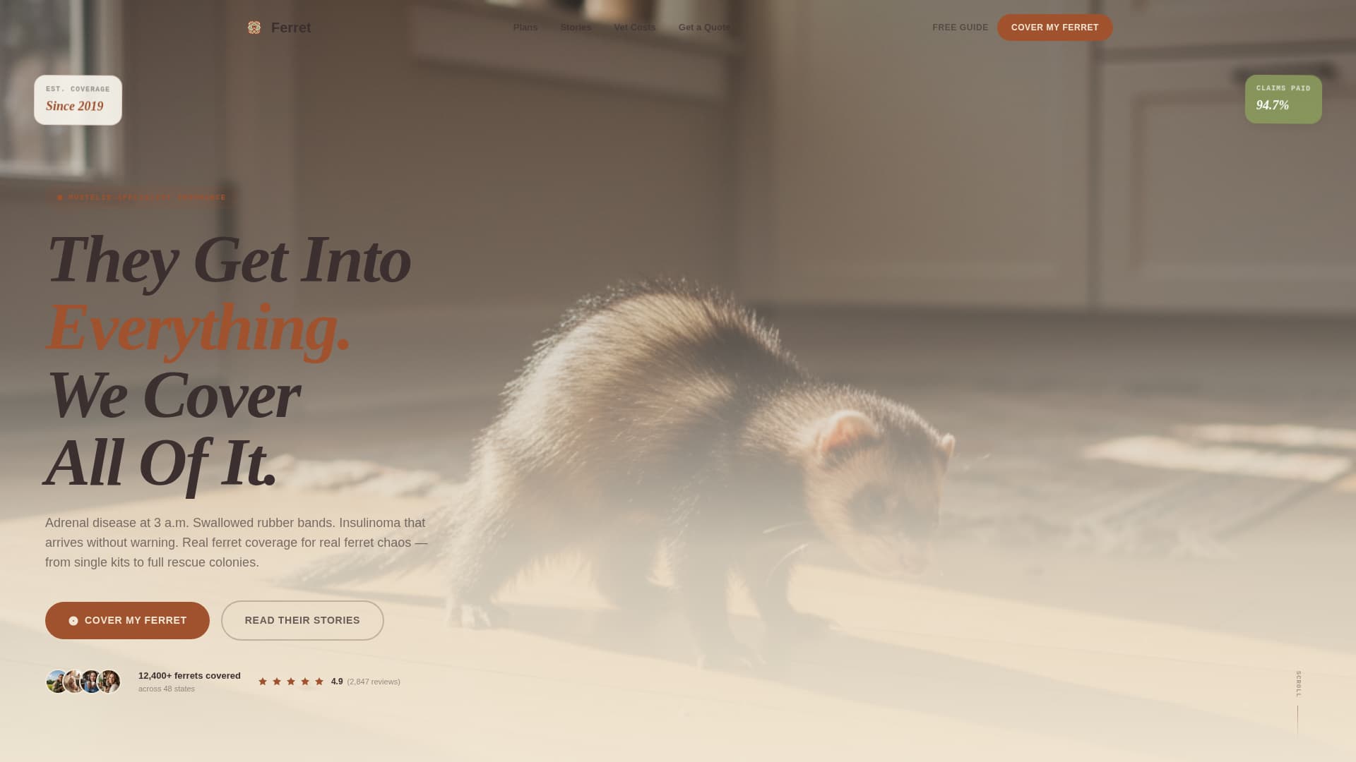 Ferret - Trusted Insurance Landing Page Template