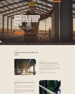 Steel Products Pricing & Packages Website Template