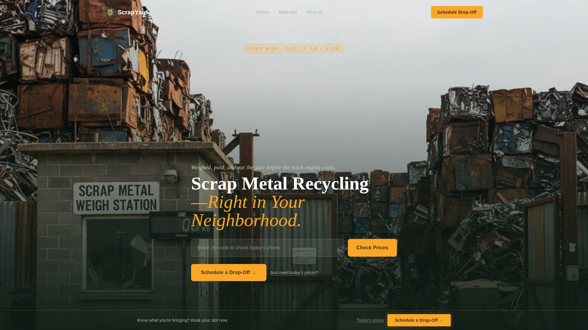 Steel Products Appointment Booking Website Template