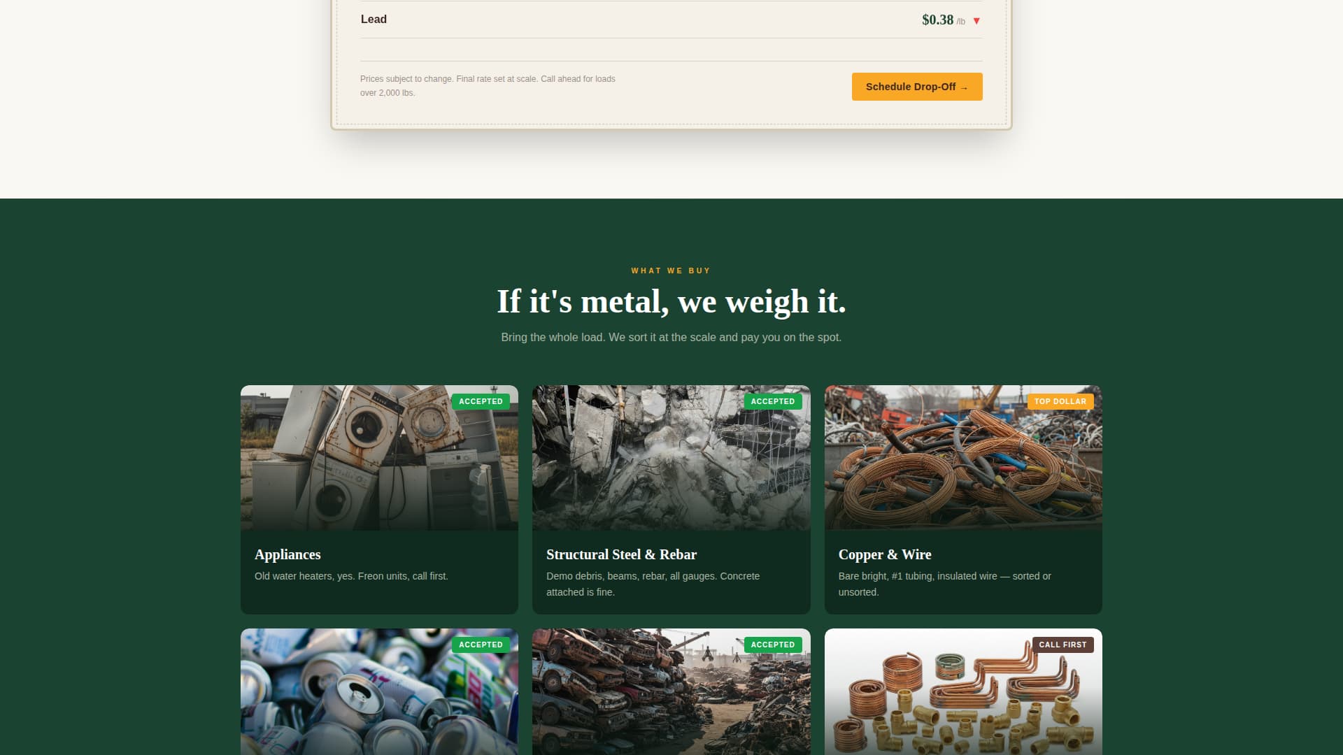 Steel Products Appointment Booking Website Template