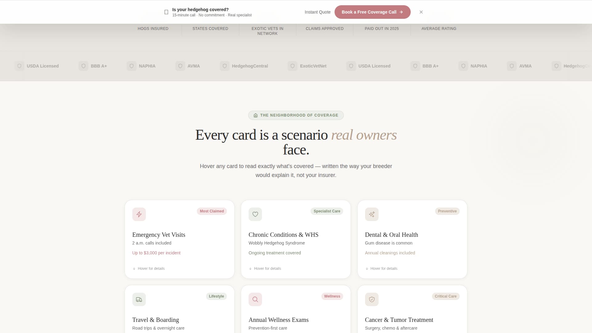 Advanced Hedgehog Services Appointment Booking Website Template