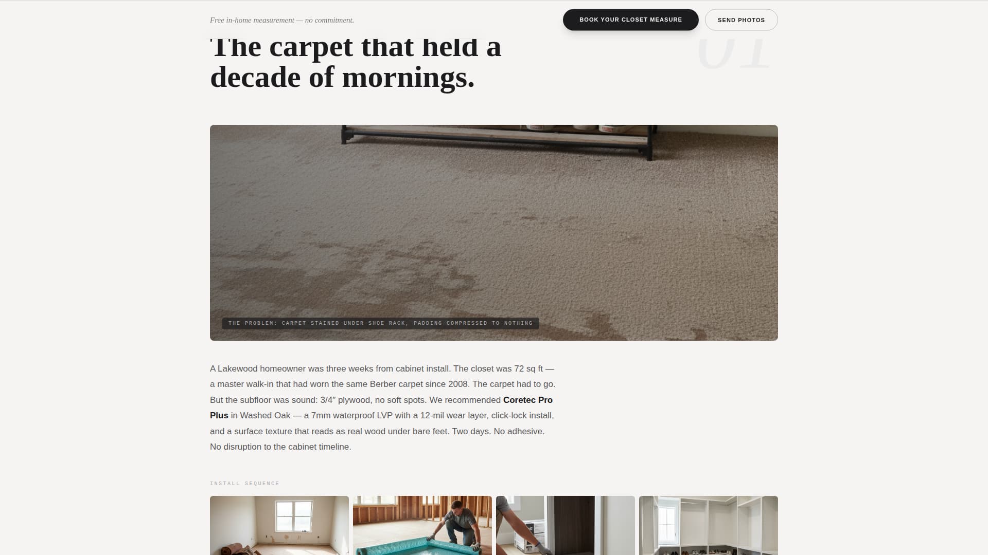 Walk-In Closet Renovation Appointment Booking Website Template