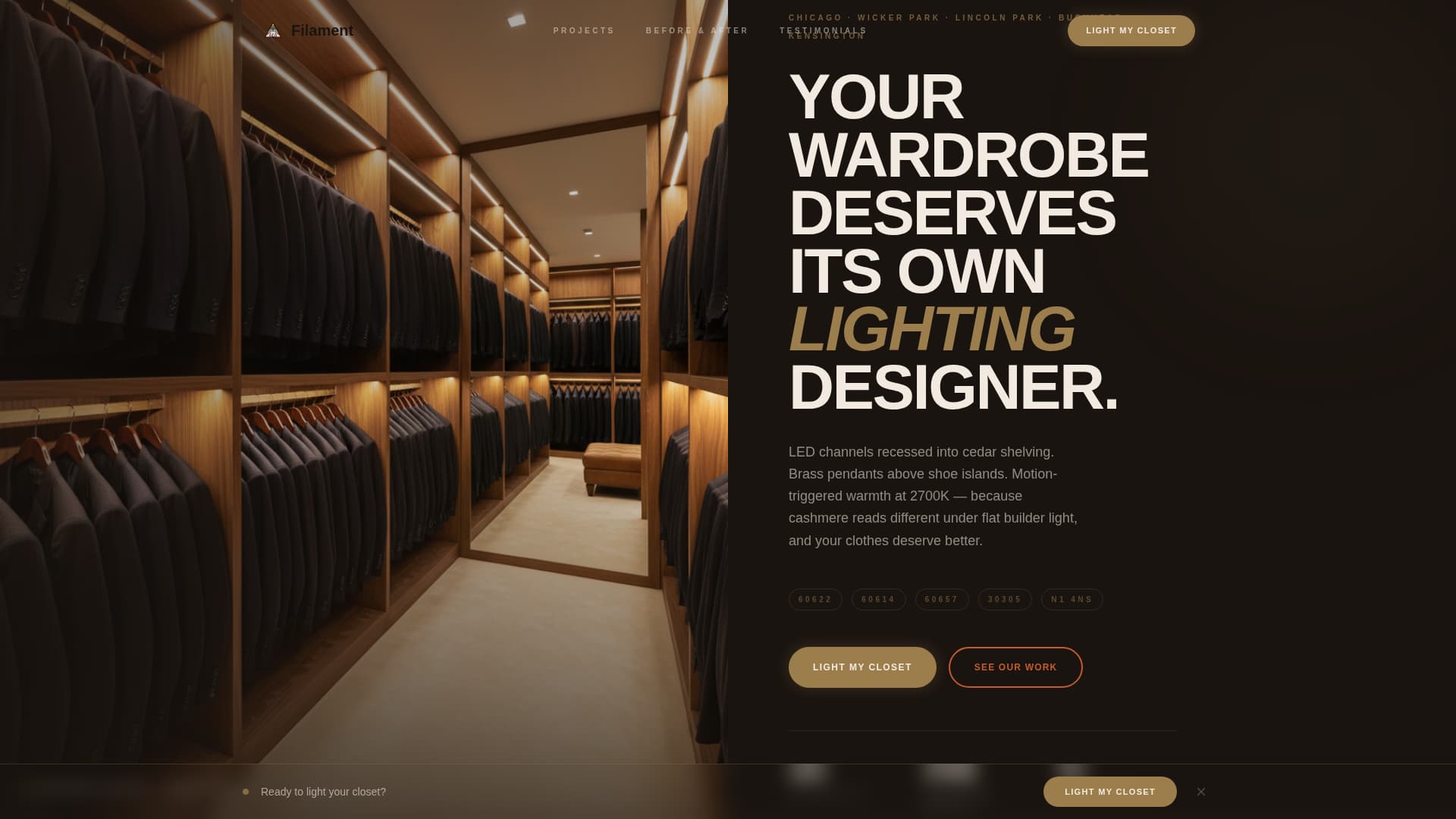 Specialist Walk-In Closet Renovation Appointment Booking Website Template