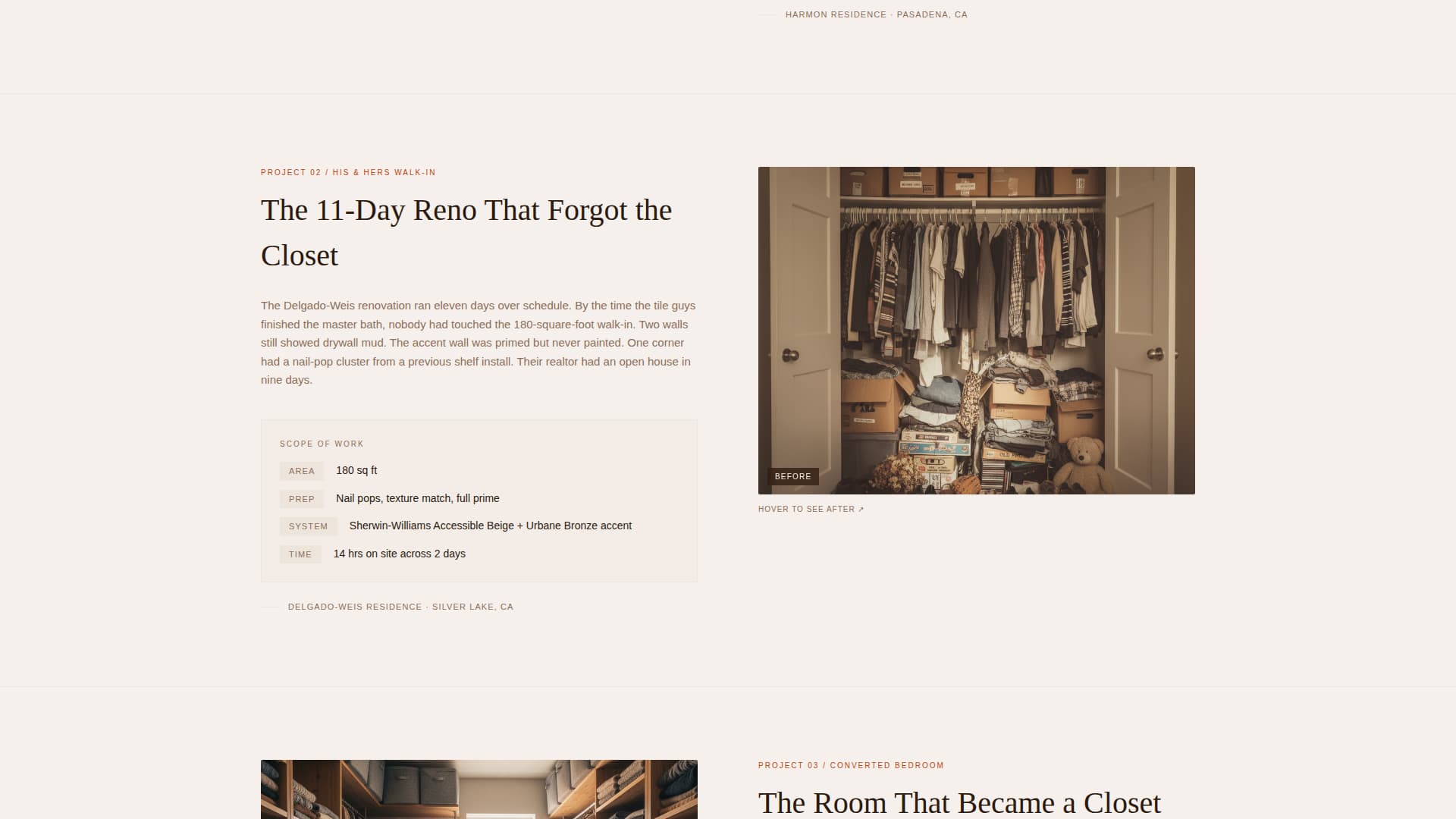 Specialist Walk-In Closet Renovation Professional Website Template