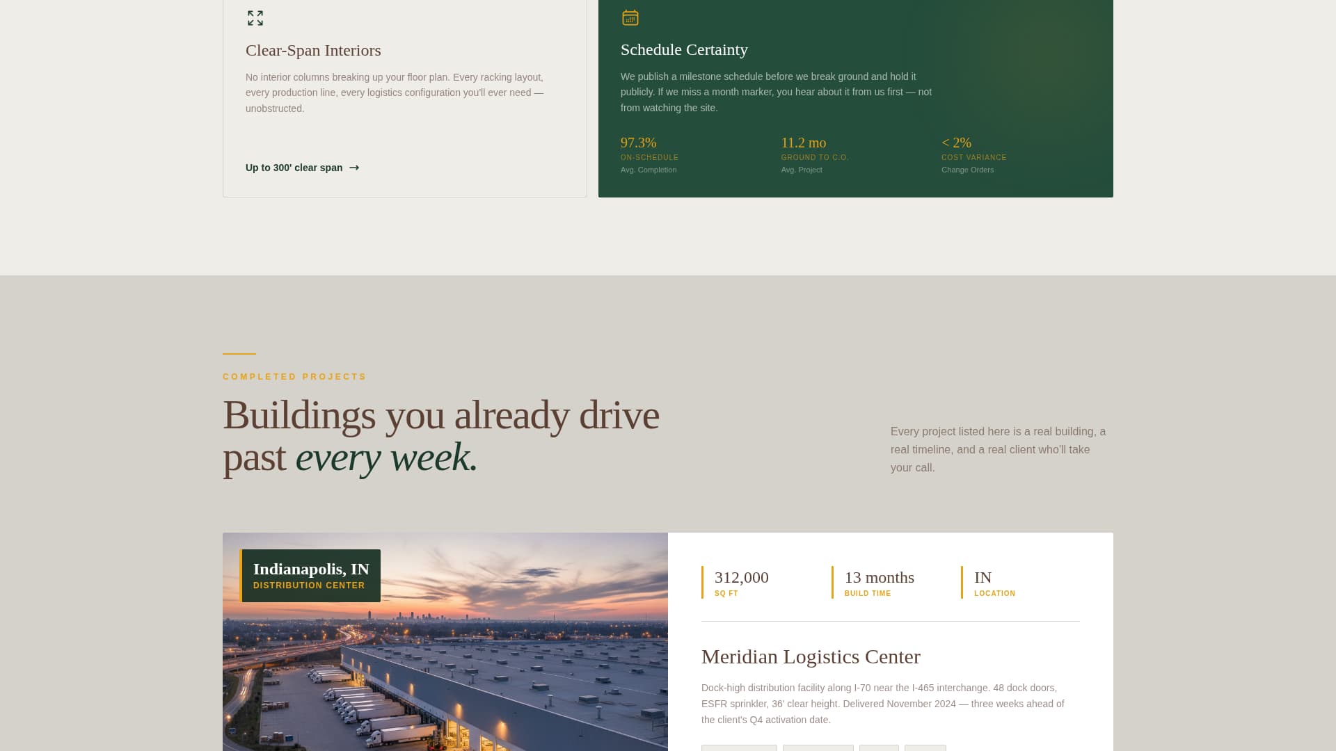 Advanced Warehouse & Factory Construction Appointment Booking Website Template