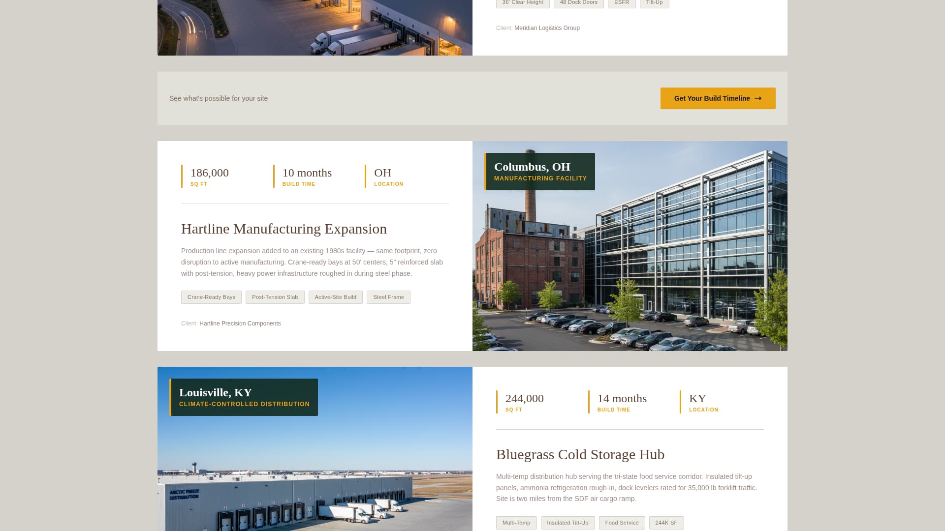 Advanced Warehouse & Factory Construction Appointment Booking Website Template