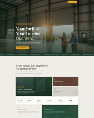 Advanced Warehouse & Factory Construction Appointment Booking Website Template