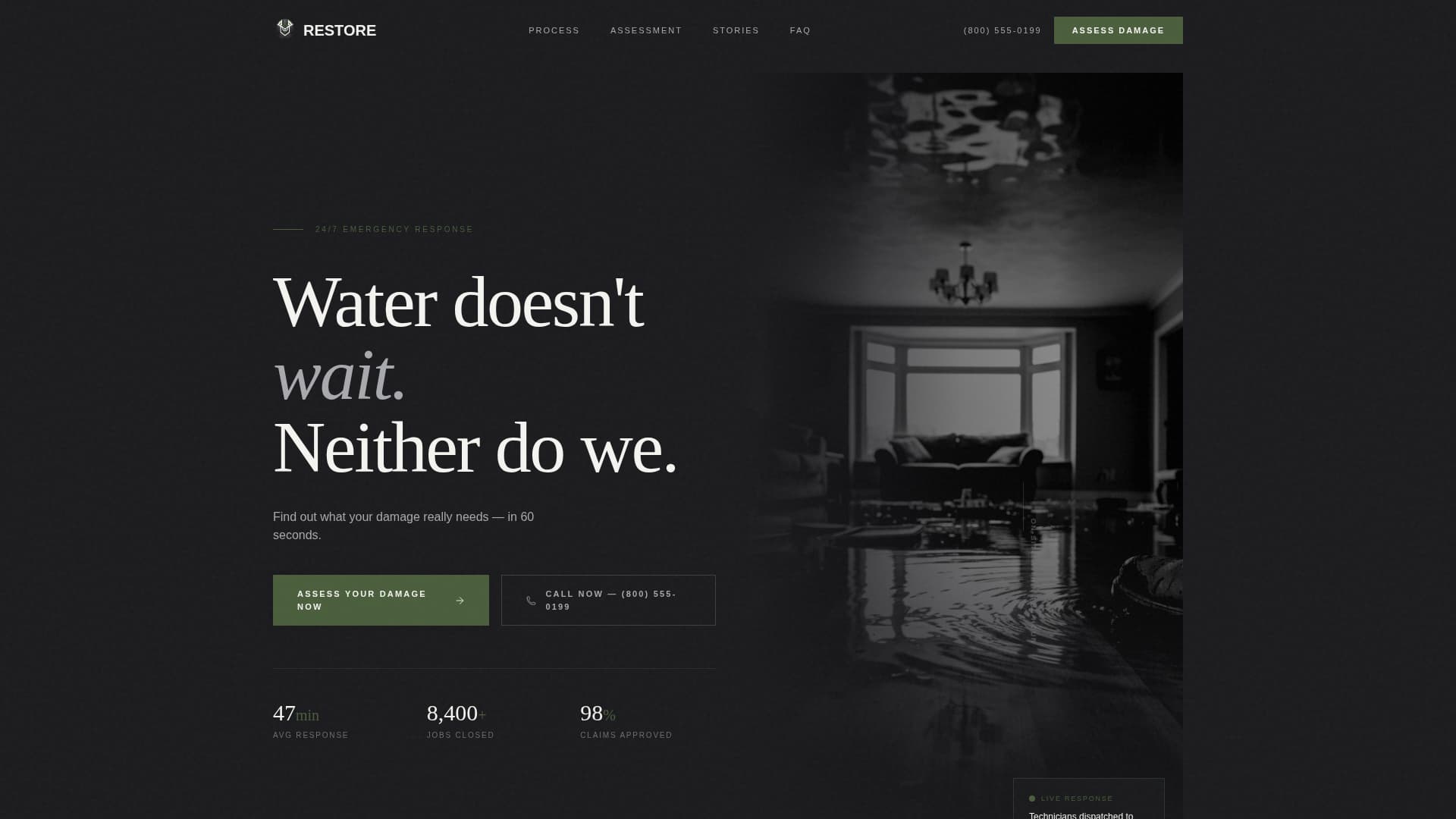 Restoration & Preservation Portfolio & Case Study Website Template