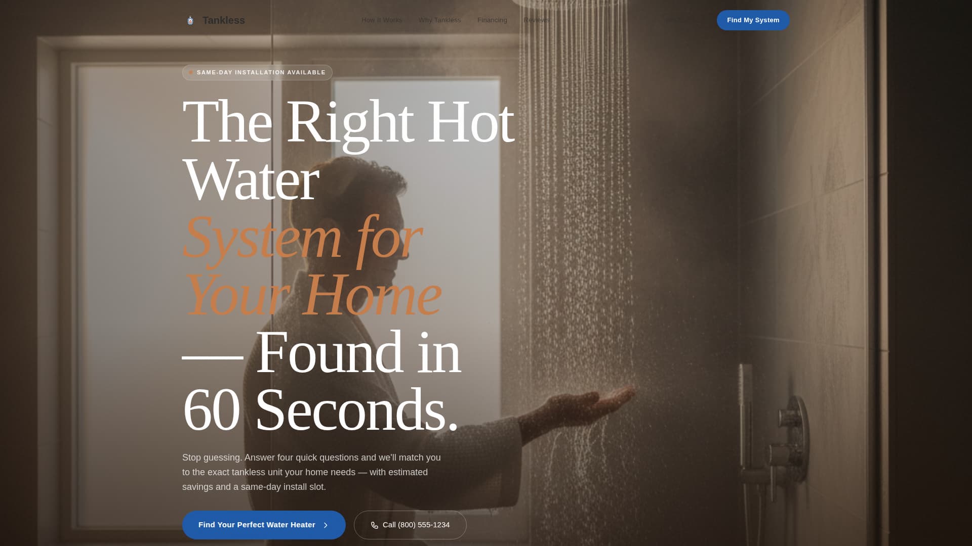 Tankless - Reliable Waterheater Landing Page Template
